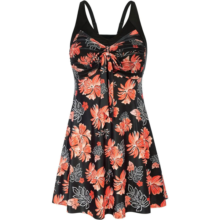 Schwimmkleid – 2-teilig, Plus Size - Orange Flower