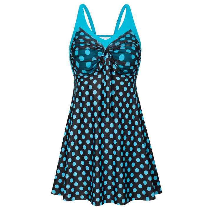 Schwimmkleid – 2-teilig, Plus Size - Blue Polka Dots