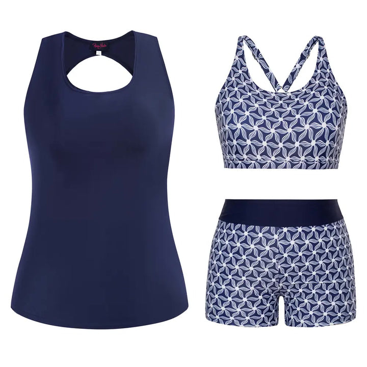 Tankini-Set – 3-teilig, Plus Size Tummy-Control - 13