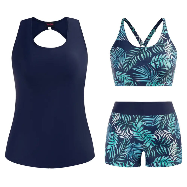 Tankini-Set – 3-teilig, Plus Size Tummy-Control - 2