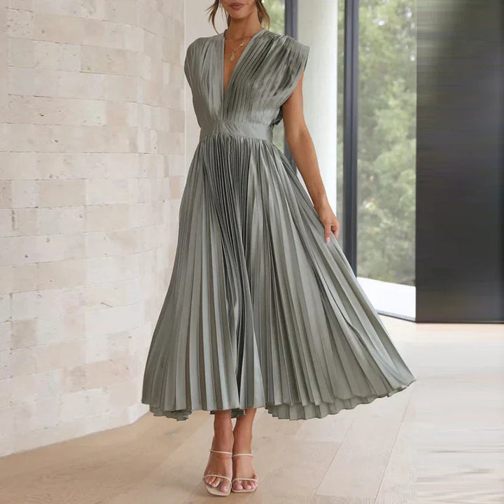 Aroa™ - Langes plissiertes Kleid für besondere Momente