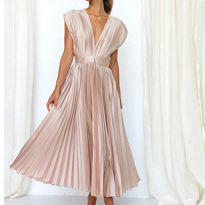 Aroa™ - Langes plissiertes Kleid für besondere Momente