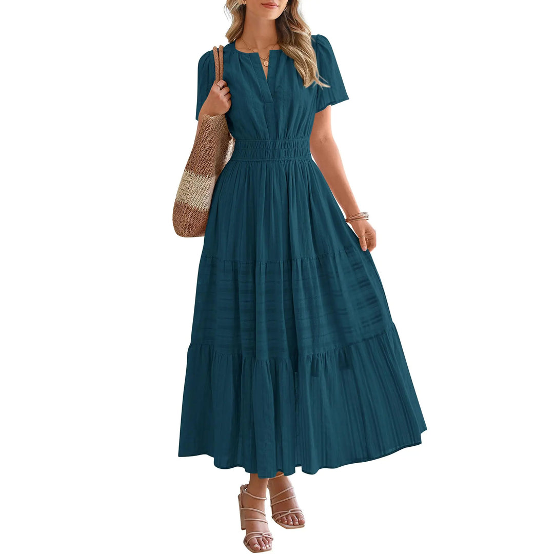 Maxikleid – Leichtes Sommerkleid mit Taschen - Lake Blue
