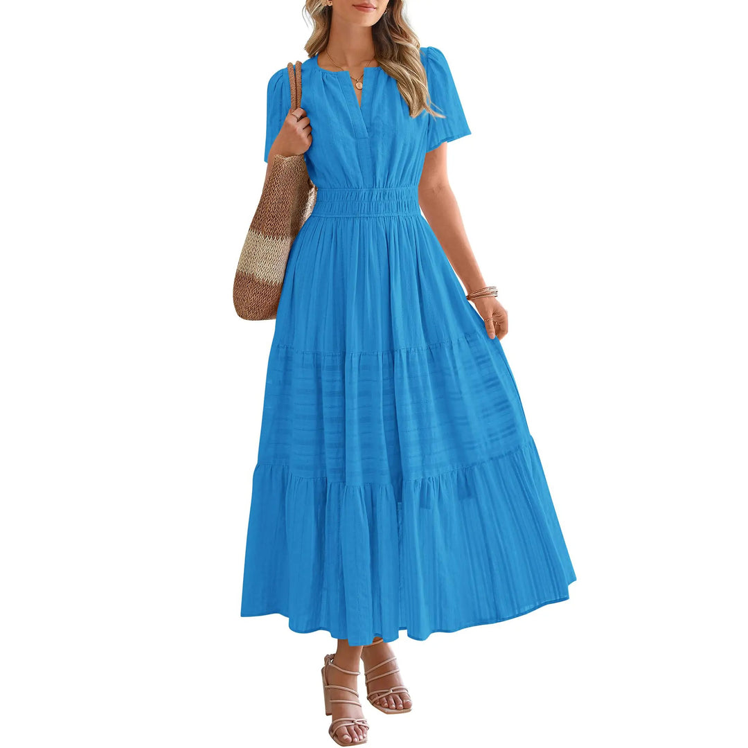 Maxikleid – Leichtes Sommerkleid mit Taschen - Brilliant Blue