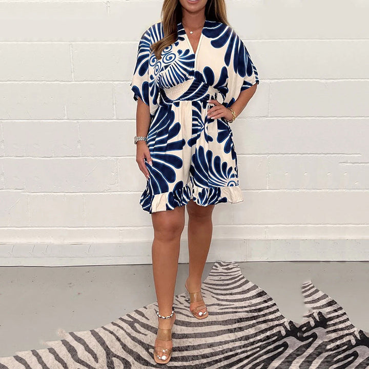 Lana™ - Sommerliches Kimono-Kleid mit Rüschensaum