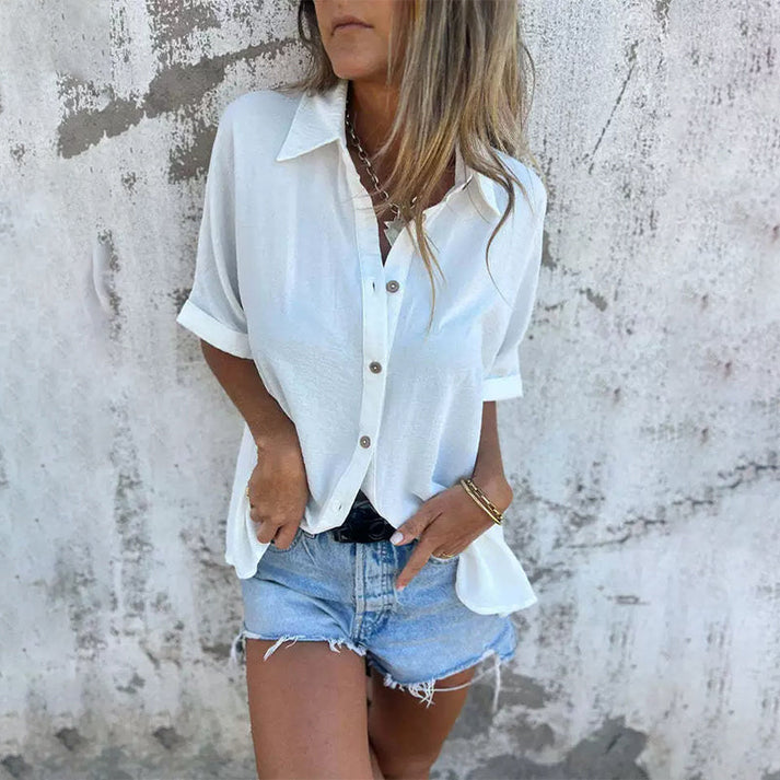EDELTRAUD - LOCKERE BLUSE MIT KNÖPFEN
