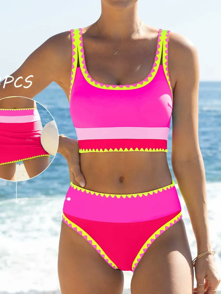 Florentina™ - Sportliches 3-Teiler Bikini-Set - Wassermelonenpink