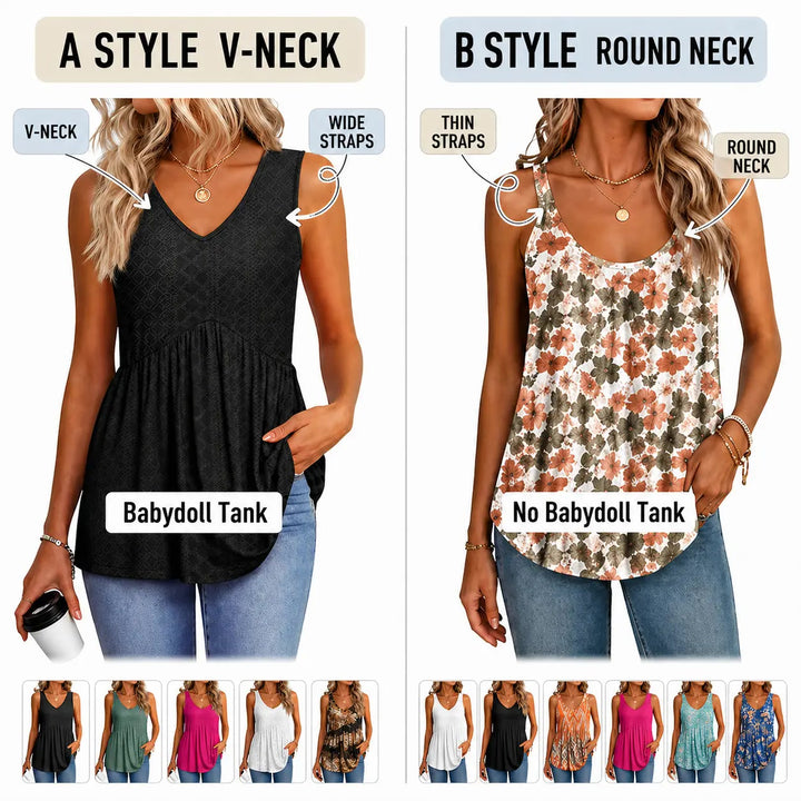 Peplum-Top – Fließendes ärmelloses Sommertop - Lifestyle